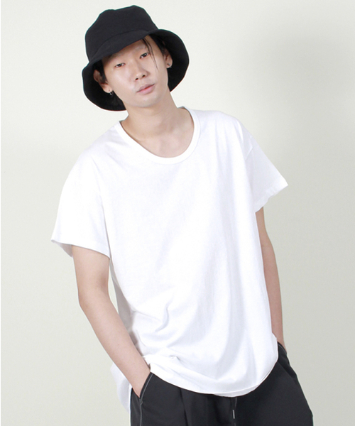 DEMARC(ドゥマーク)の「30番手コットンUネックアシンメトリーハーフTシャツホワイト(Tシャツ/カットソー・メンズ・その他・LARGE/MEDIUM)」の5枚目の写真