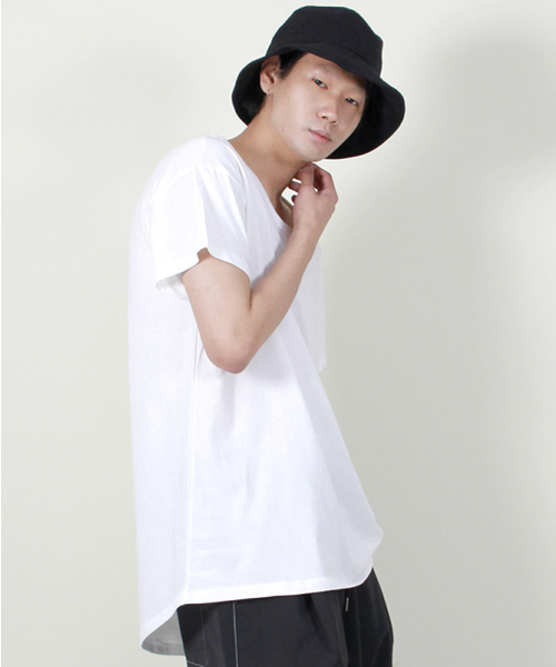 DEMARC(ドゥマーク)の「30番手コットンUネックアシンメトリーハーフTシャツホワイト(Tシャツ/カットソー・メンズ・その他・LARGE/MEDIUM)」の7枚目の写真