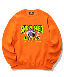 SNOW SLED BEAR グラフィッククルーネック - オレンジ