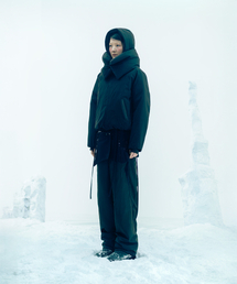 Fleece Lined Nylon Pants / Black