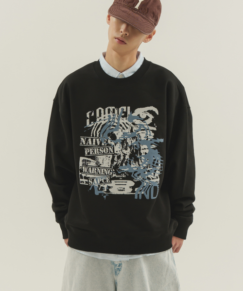 CAMEL WORK(キャメルワーク)の「ナイーブパーソン スウェットシャツ(ブラック)(スウェット・メンズ・その他・MEDIUM/LARGE/X-LARGE)」の1枚目の写真