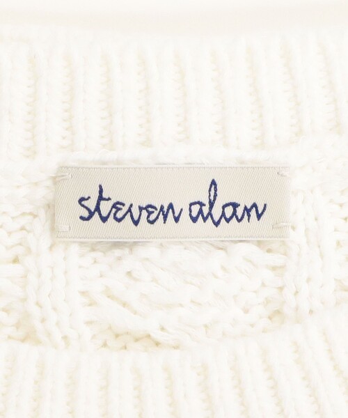 Steven Alan（スティーブンアラン）の「＜Steven Alan＞コットン ケーブル ニット（ニット/セーター・レディース・ネイビー/オフホワイト・FREE）」の13枚目の写真