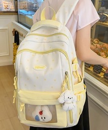 【A4サイズ対応】【大容量】スター柄　多機能 クリアポケット バックパック リュック　推し活 ぬい活