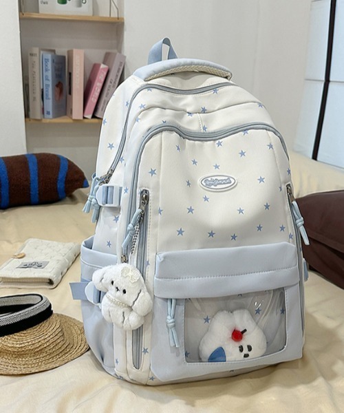 pyornim(ピョルニム)の「【A4サイズ対応】【大容量】スター柄 多機能 クリアポケット バックパック リュック 推し活 ぬい活(バックパック/リュック・レディース・ブルー/ブラック/イエロー/ピンク・F)」の12枚目の写真