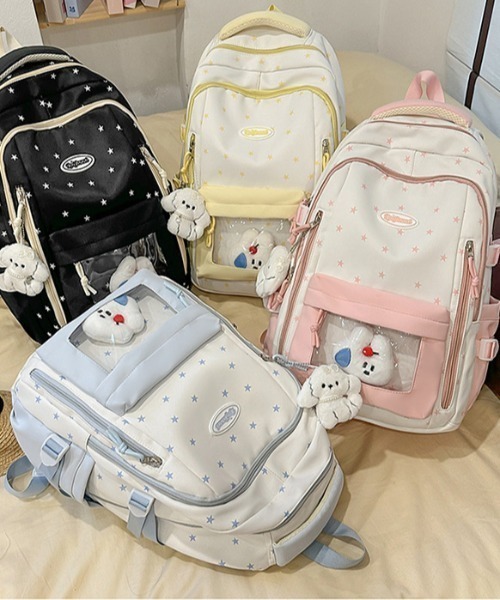 pyornim(ピョルニム)の「【A4サイズ対応】【大容量】スター柄 多機能 クリアポケット バックパック リュック 推し活 ぬい活(バックパック/リュック・レディース・ブルー/ブラック/イエロー/ピンク・F)」の21枚目の写真