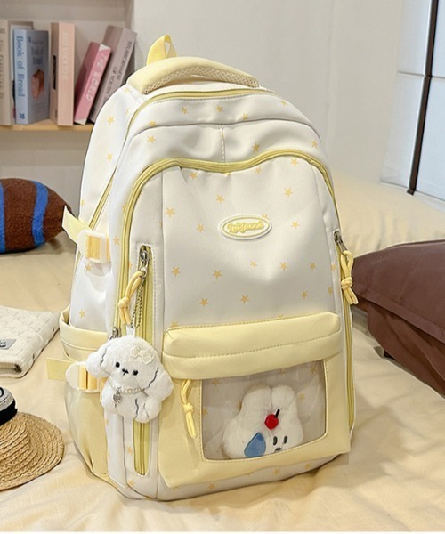 pyornim(ピョルニム)の「【A4サイズ対応】【大容量】スター柄 多機能 クリアポケット バックパック リュック 推し活 ぬい活(バックパック/リュック・レディース・ブルー/ブラック/イエロー/ピンク・F)」の13枚目の写真