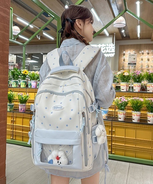 pyornim(ピョルニム)の「【A4サイズ対応】【大容量】スター柄 多機能 クリアポケット バックパック リュック 推し活 ぬい活(バックパック/リュック・レディース・ブルー/ブラック/イエロー/ピンク・F)」の22枚目の写真