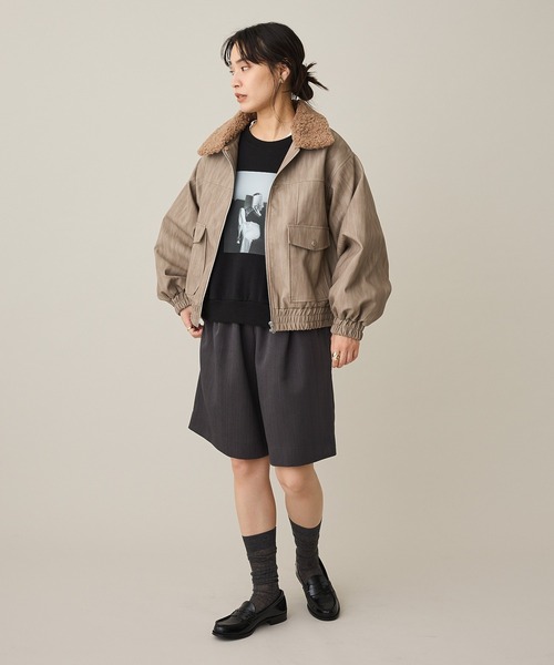 CRAFT STANDARD BOUTIQUE（クラフトスタンダードブティック）の「フェイクレザー衿ボアブルゾン（ブルゾン・レディース・ブラウン/ベージュ・FREE）」の22枚目の写真