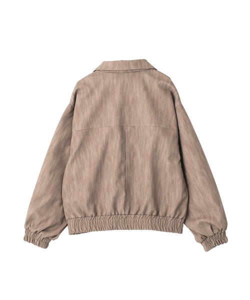 CRAFT STANDARD BOUTIQUE（クラフトスタンダードブティック）の「フェイクレザー衿ボアブルゾン（ブルゾン・レディース・ブラウン/ベージュ・FREE）」の4枚目の写真