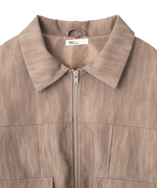 CRAFT STANDARD BOUTIQUE（クラフトスタンダードブティック）の「フェイクレザー衿ボアブルゾン（ブルゾン・レディース・ブラウン/ベージュ・FREE）」の7枚目の写真