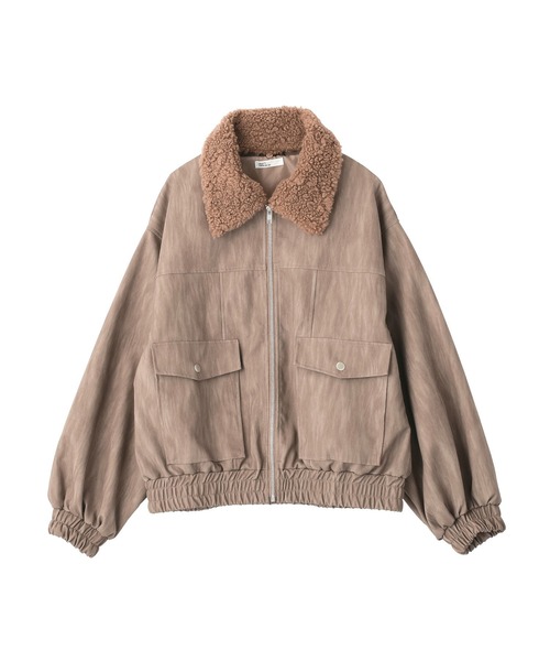 CRAFT STANDARD BOUTIQUE（クラフトスタンダードブティック）の「フェイクレザー衿ボアブルゾン（ブルゾン・レディース・ブラウン/ベージュ・FREE）」の16枚目の写真