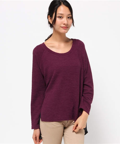 OUTLET（アウトレット）の「【Discoat】ニットソー後ロシフォンP/O（Tシャツ/カットソー・レディース・ボルドー/ネイビー/オフホワイト/杢グレー・LARGE/MEDIUM）」の4枚目の写真