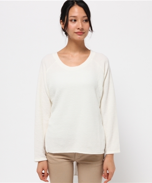 OUTLET（アウトレット）の「【Discoat】ニットソー後ロシフォンP/O（Tシャツ/カットソー・レディース・ボルドー/ネイビー/オフホワイト/杢グレー・LARGE/MEDIUM）」の5枚目の写真
