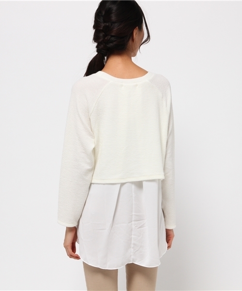 OUTLET（アウトレット）の「【Discoat】ニットソー後ロシフォンP/O（Tシャツ/カットソー・レディース・ボルドー/ネイビー/オフホワイト/杢グレー・LARGE/MEDIUM）」の7枚目の写真
