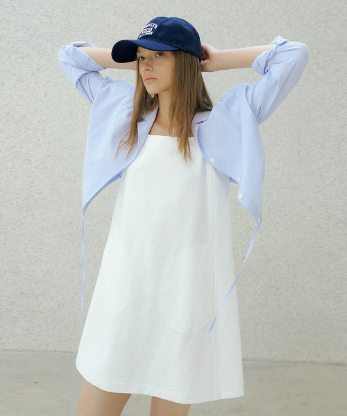 OCTETTE(オテット)の「STRING SEERSUCKER OPENING SHIRTS_SKY BLUE(シャツ/ブラウス・レディース・スカイブルー・FREE)」の4枚目の写真