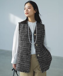 GIOLICAツイード フォルム ジレ