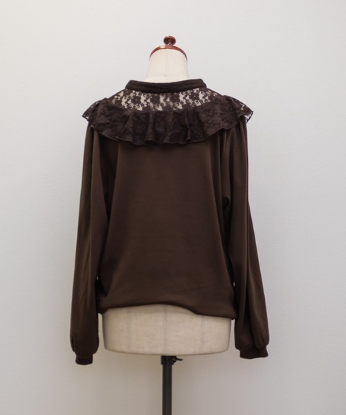 CLETTE（クレット）の「CLETTEオリジナルレース切替フリルリブプルオーバー（Tシャツ/カットソー・レディース・ブラック/ブラウン/ホワイト・4L/3L/LL）」の16枚目の写真