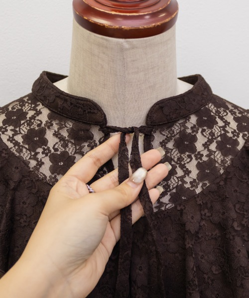 CLETTE（クレット）の「CLETTEオリジナルレース切替フリルリブプルオーバー（Tシャツ/カットソー・レディース・ブラック/ブラウン/ホワイト・4L/3L/LL）」の17枚目の写真