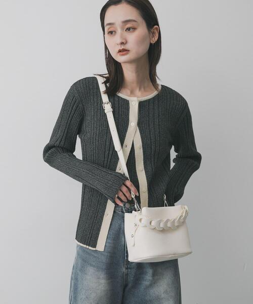 SENSE OF PLACE by URBAN RESEARCH（センスオブプレイスバイアーバンリサーチ）の「チェーンハンドルパフバッグ（ショルダーバッグ・レディース・アイボリー/ライトブルー/ブラック・ONE）」の13枚目の写真