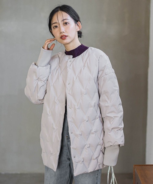 Droite lautreamont（ドロワットロートレアモン）の「ステッチレスダウンコート（ダウンジャケット/コート・レディース・ライトグレー/オフホワイト/ブラック・S/M）」の22枚目の写真