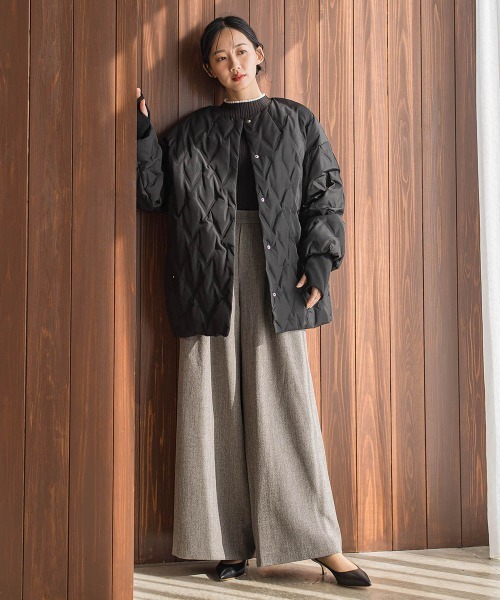 Droite lautreamont（ドロワットロートレアモン）の「ステッチレスダウンコート（ダウンジャケット/コート・レディース・ライトグレー/オフホワイト/ブラック・S/M）」の18枚目の写真