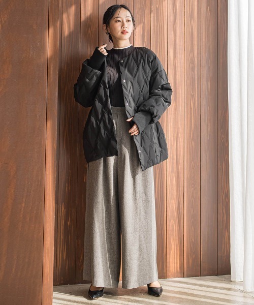 Droite lautreamont（ドロワットロートレアモン）の「ステッチレスダウンコート（ダウンジャケット/コート・レディース・ライトグレー/オフホワイト/ブラック・S/M）」の17枚目の写真