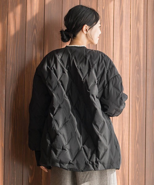 Droite lautreamont（ドロワットロートレアモン）の「ステッチレスダウンコート（ダウンジャケット/コート・レディース・ライトグレー/オフホワイト/ブラック・S/M）」の16枚目の写真