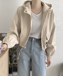 Dewlily（デューリリー）の「カジュアルに寄り添うシンプルデザインで気分よく◎ショート丈ドロストフードジャケット（その他アウター）」