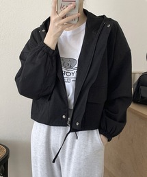 Dewlily（デューリリー）の「カジュアルに寄り添うシンプルデザインで気分よく◎ショート丈ドロストフードジャケット（その他アウター）」