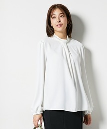 高身長 バックサテンジョーゼットブラウス(トールサイズ)