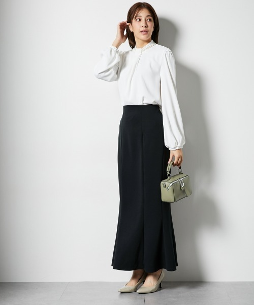 セール】高身長 バックサテンジョーゼットブラウス（トールサイズ