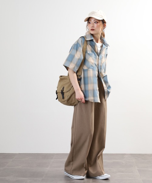 Jungle Storm（ジャングルストーム）の「JUNGLE STORM リサイクル糸 オンブレチェックシャツ 半袖（シャツ/ブラウス・メンズ・ブラック/ブルー/ブラウン・M/LL/L）」の10枚目の写真