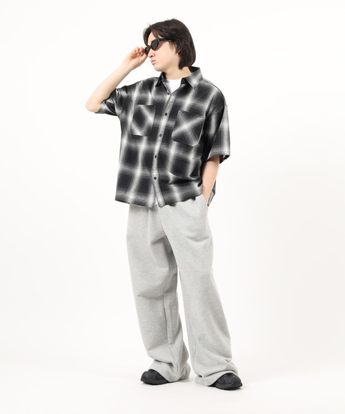 Jungle Storm（ジャングルストーム）の「JUNGLE STORM リサイクル糸 オンブレチェックシャツ 半袖（シャツ/ブラウス・メンズ・ブラック/ブルー/ブラウン・M/LL/L）」の16枚目の写真