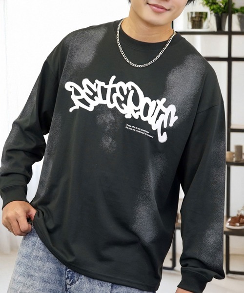 L'atelier(ラトリエ)の「グラフィック Tシャツ 長袖 Tシャツ(Tシャツ/カットソー・メンズ・チョコ/ブラック系その他/ブラック・L/M/LL)」の12枚目の写真