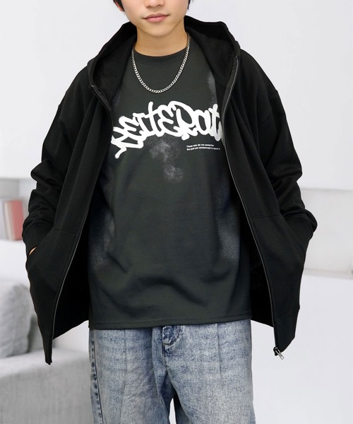 L'atelier(ラトリエ)の「グラフィック Tシャツ 長袖 Tシャツ(Tシャツ/カットソー・メンズ・チョコ/ブラック系その他/ブラック・L/M/LL)」の14枚目の写真