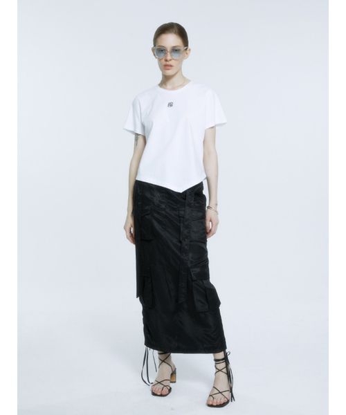 MUSEE(ミューゼ)の「LILY Side String Belted Satin Cargo Long Skirt_Black(スカート・レディース・その他・S/M)」の5枚目の写真