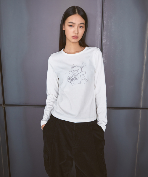 LMCの「WM DOODLE BEAR LONG SLV TEE black（Tシャツ/カットソー・レディース・その他・S/M）」の2枚目の写真