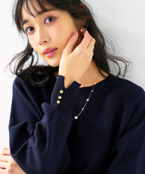 ANY SIS(エニィスィス)の「【花粉リリース】ドルマン ニット(ニット/セーター・レディース・ベージュ系/ライトグリーン系/ネイビー系/ブルー系/ライトイエロー系/ピンク系・X-SMALL)」の10枚目の写真