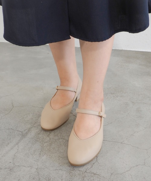 ENあしながおじさん（エンアシナガオジサン）の「防水│ストラップパンプス　3760009（パンプス・レディース・クリアブラック/ベージュ/ブラック・22.5cm/24.5cm/24cm/23.5cm/23cm）」の3枚目の写真