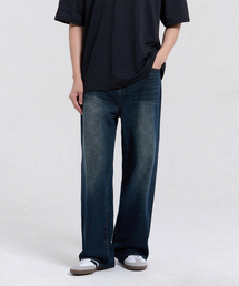 CREEDMENS（クリードマンズ）の「ヴィンテージキャットウォッシュワイドデニムパンツ（ダークブルー）（デニムパンツ）」