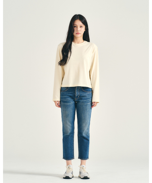LEVHEARTED(レブハティッド)の「クロップベーシック長袖Tシャツ - イエロー(Tシャツ/カットソー・レディース・その他・FREE)」の2枚目の写真