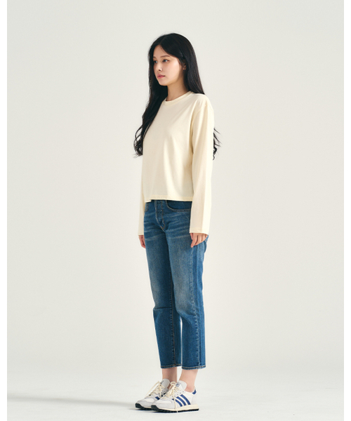 LEVHEARTED(レブハティッド)の「クロップベーシック長袖Tシャツ - イエロー(Tシャツ/カットソー・レディース・その他・FREE)」の3枚目の写真