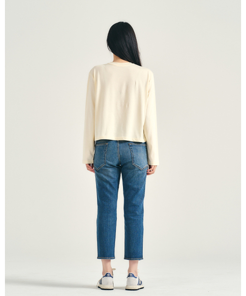 LEVHEARTED(レブハティッド)の「クロップベーシック長袖Tシャツ - イエロー(Tシャツ/カットソー・レディース・その他・FREE)」の4枚目の写真