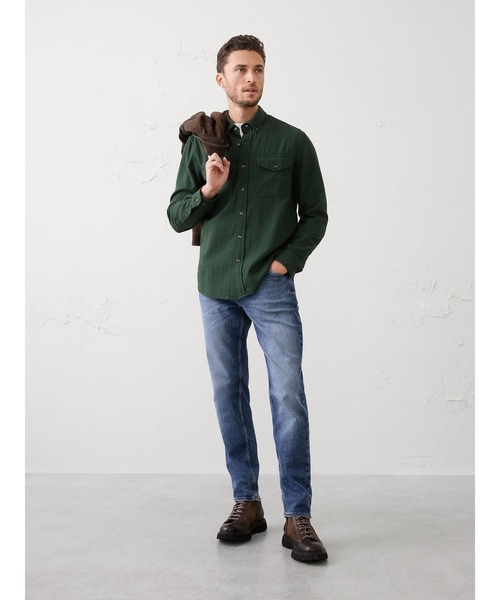 BANANA REPUBLIC FACTORY STORE(バナナリパブリック ファクトリーストア)の「BANANA REPUBLIC FACTORY STORE スタンダードフィット ダブルウィーブ シャツ(シャツ/ブラウス・メンズ・アイボリー/グリーン/ネイビー・M/XL/S/L)」の6枚目の写真