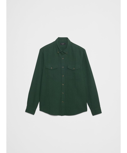 BANANA REPUBLIC FACTORY STORE(バナナリパブリック ファクトリーストア)の「BANANA REPUBLIC FACTORY STORE スタンダードフィット ダブルウィーブ シャツ(シャツ/ブラウス・メンズ・アイボリー/グリーン/ネイビー・M/XL/S/L)」の7枚目の写真