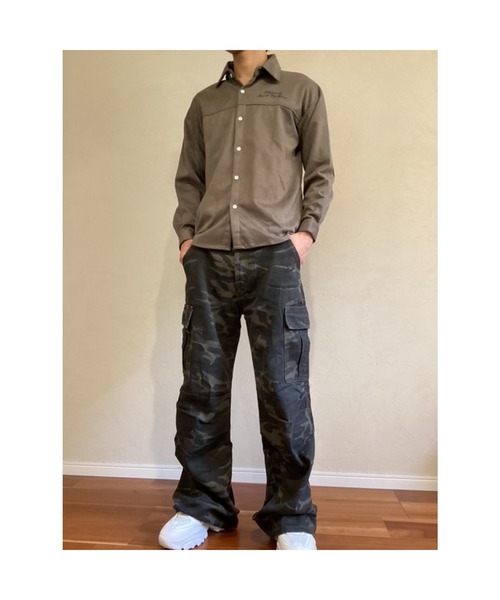 Bling Leads(ブリングリーズ)の「【Blss】【Bling Leads】バックプリント スウェードシャツ(シャツ/ブラウス・メンズ・ブラック/グレー・FREE)」の3枚目の写真