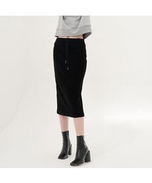 Corduroy Bending Skirt _Black