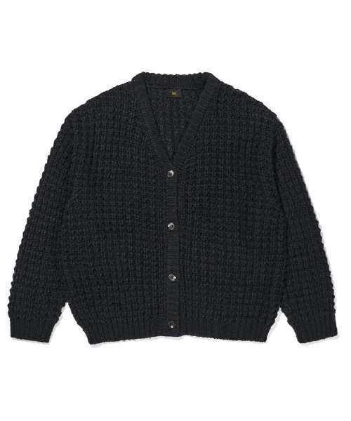 SPREAD KNIT CARDIGAN - BLACK