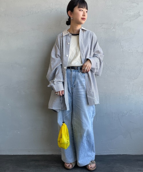 UNIVERSAL OVERALL（ユニバーサルオーバーオール）の「[UNIVERSAL OVERALL/ユニバーサルオーバーオール] 別注 ビッグシルエット パジャマシャツ（シャツ/ブラウス・レディース・ブラック/ブルー/ブルー系その他・M/L）」の12枚目の写真