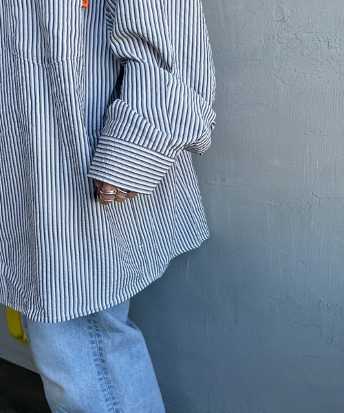 UNIVERSAL OVERALL（ユニバーサルオーバーオール）の「[UNIVERSAL OVERALL/ユニバーサルオーバーオール] 別注 ビッグシルエット パジャマシャツ（シャツ/ブラウス・レディース・ブラック/ブルー/ブルー系その他・M/L）」の17枚目の写真